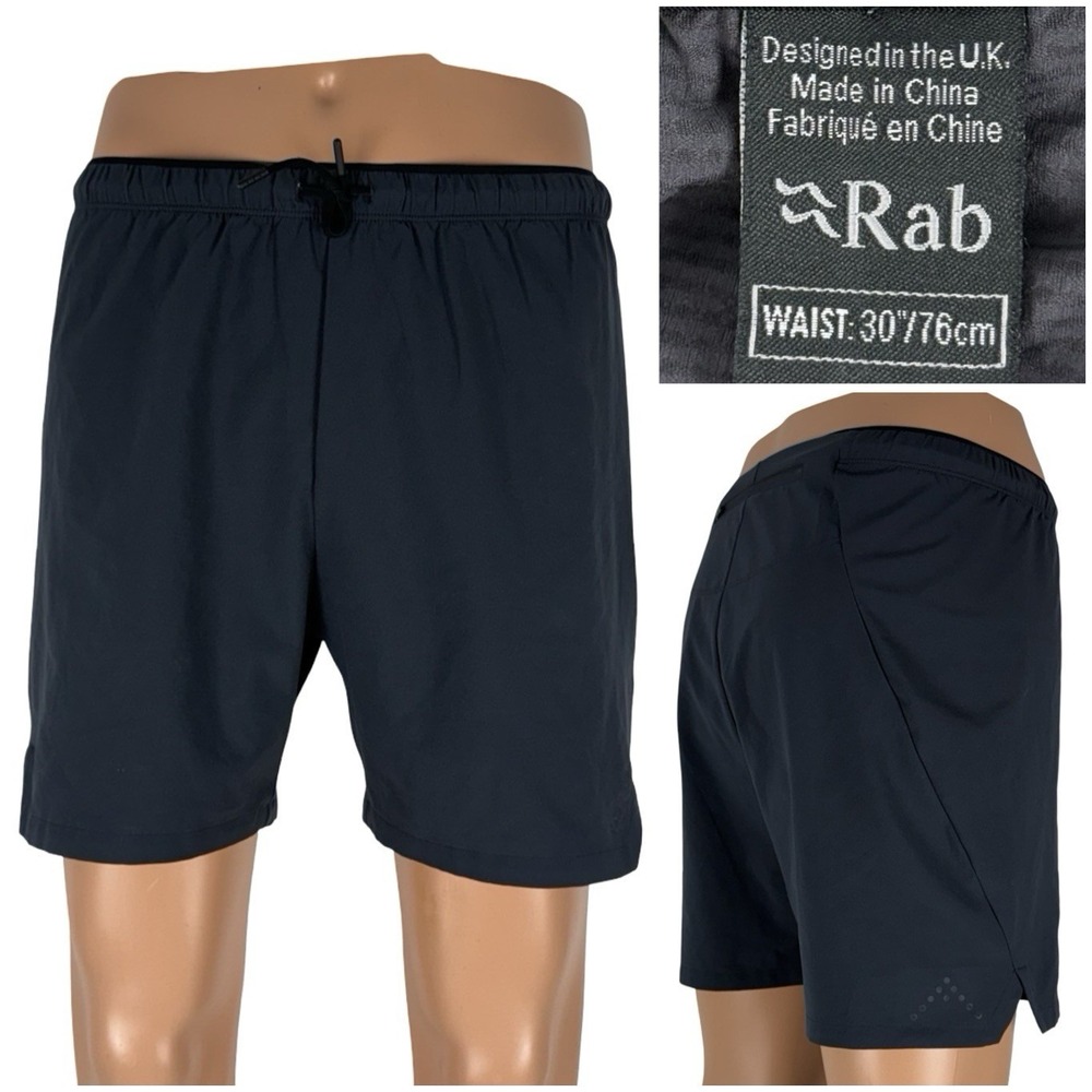 Rab Mens 30 (Small) Shorts Active Trail Running Lined Gray Tech Performance EUC